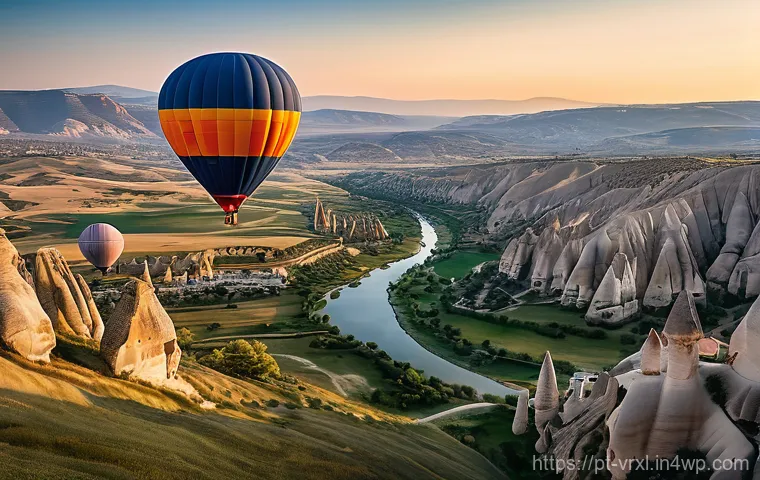 가상현실 여행의 감성 디자인 - **Prompt 1: Serene Cappadocia Sunrise Balloon Ride in VR**
    A highly detailed, photorealistic ima...