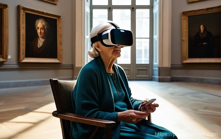 가상현실 여행에서의 시뮬레이션 활용 - **Prompt:** A young adult, wearing a stylish, lightweight VR headset, is virtually immersed in an in...