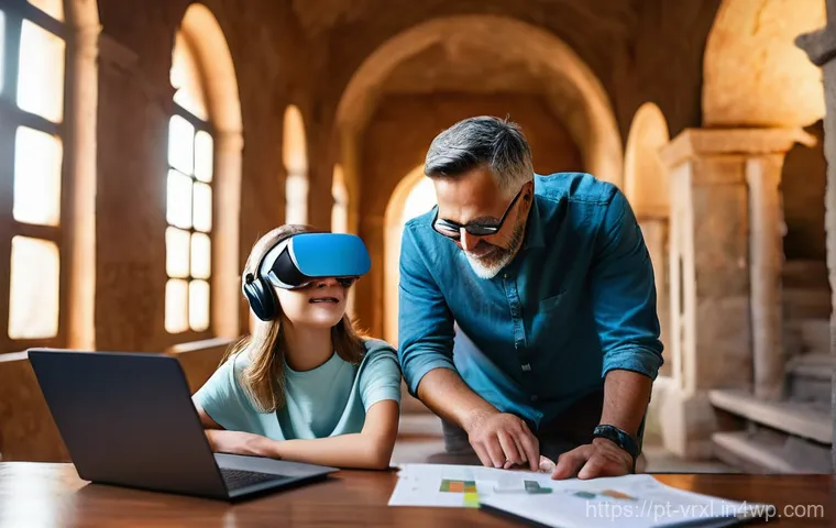 가상현실 여행 플랫폼의 사용자 경험 - **Prompt:** "A young woman, approximately 28 years old, is comfortably seated in a modern living roo...